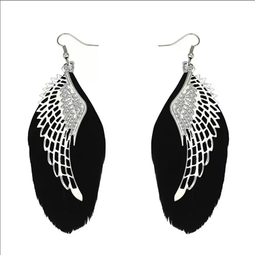 NEW Angel Metal Wing Earrings Bohemian Handmade - Picture 1 of 1